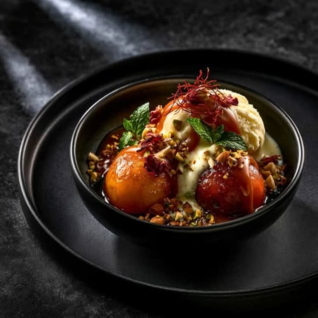 Warm Gulab Jamun Sundae.